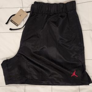 Nike Jordan Heritage Pinstriped Satin Short - Plus Size 1X - Black